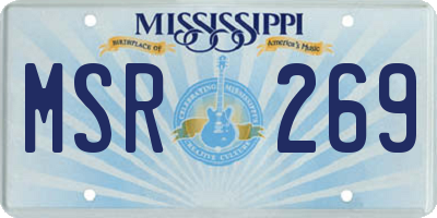 MS license plate MSR269