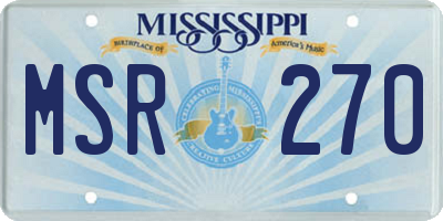 MS license plate MSR270