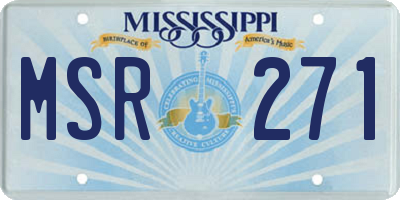 MS license plate MSR271