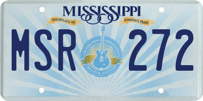 MS license plate MSR272