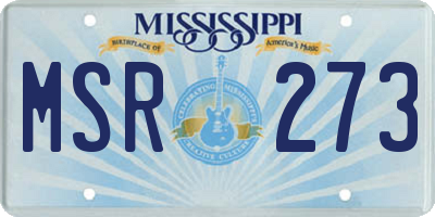 MS license plate MSR273