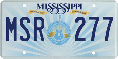 MS license plate MSR277