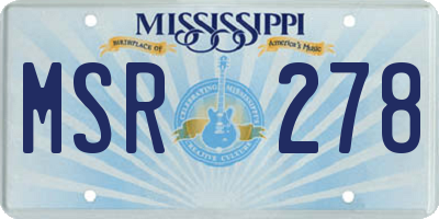 MS license plate MSR278