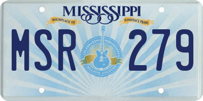 MS license plate MSR279