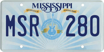 MS license plate MSR280