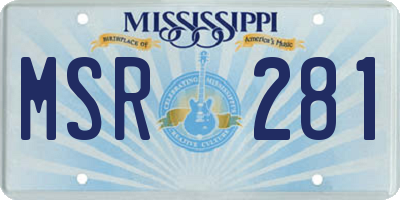 MS license plate MSR281