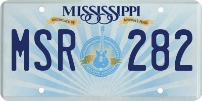 MS license plate MSR282