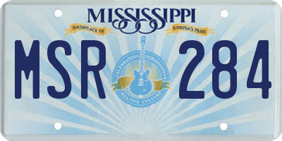 MS license plate MSR284