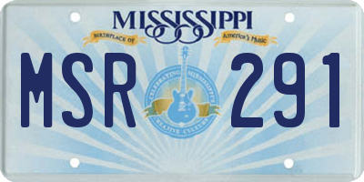 MS license plate MSR291