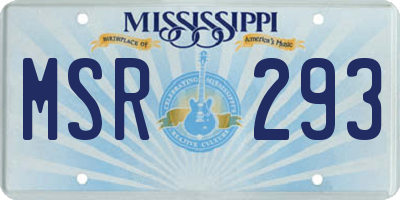 MS license plate MSR293
