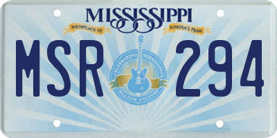 MS license plate MSR294