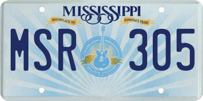 MS license plate MSR305