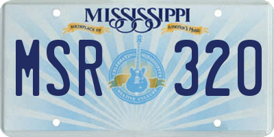 MS license plate MSR320