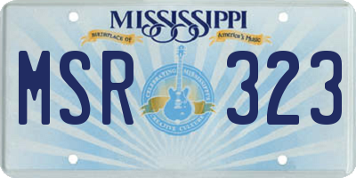MS license plate MSR323