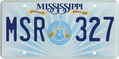 MS license plate MSR327