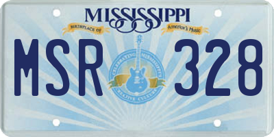 MS license plate MSR328