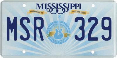 MS license plate MSR329