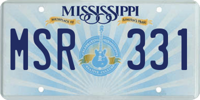 MS license plate MSR331