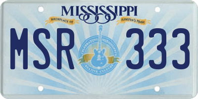 MS license plate MSR333