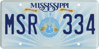 MS license plate MSR334