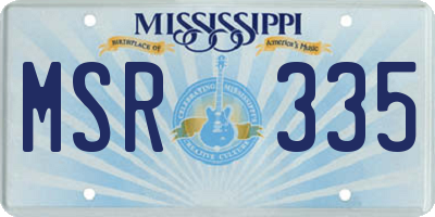 MS license plate MSR335