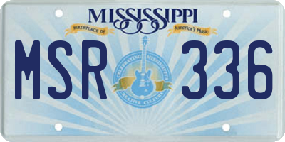 MS license plate MSR336