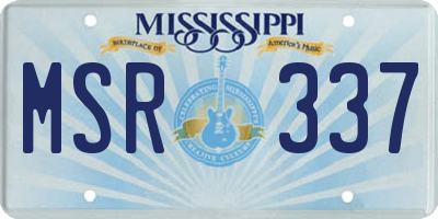 MS license plate MSR337