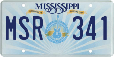 MS license plate MSR341