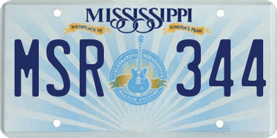 MS license plate MSR344