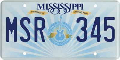 MS license plate MSR345