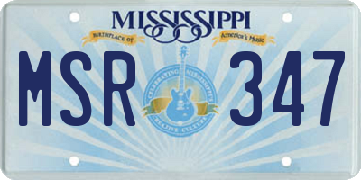 MS license plate MSR347
