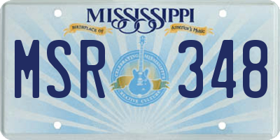 MS license plate MSR348