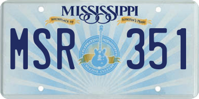 MS license plate MSR351