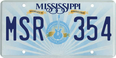 MS license plate MSR354