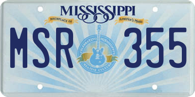 MS license plate MSR355