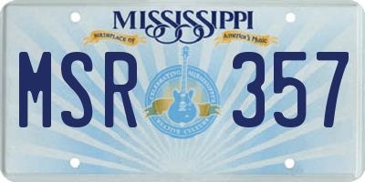 MS license plate MSR357