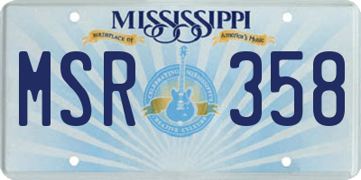 MS license plate MSR358