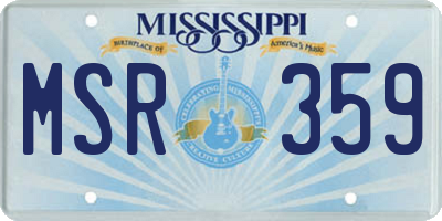 MS license plate MSR359