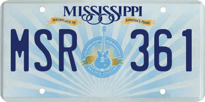 MS license plate MSR361