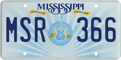 MS license plate MSR366