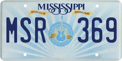 MS license plate MSR369