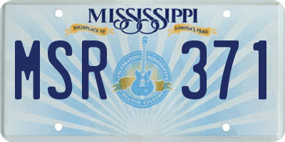 MS license plate MSR371