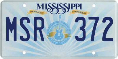 MS license plate MSR372