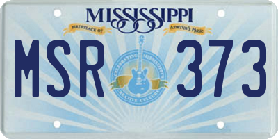 MS license plate MSR373