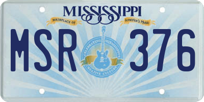 MS license plate MSR376