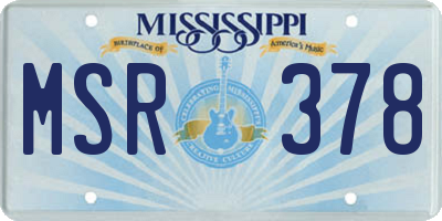 MS license plate MSR378