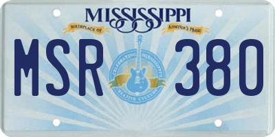 MS license plate MSR380