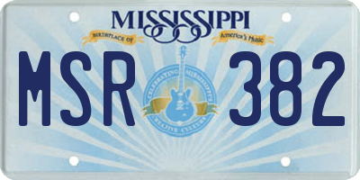 MS license plate MSR382
