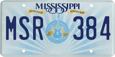 MS license plate MSR384