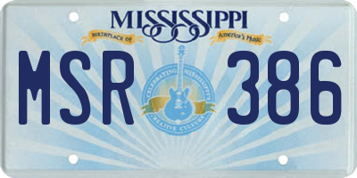 MS license plate MSR386